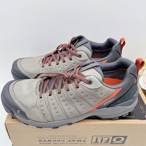 Oboz Sypes BDRY Low Hiking Trail Shoe Sneaker Steel Gray Leather Mens Size US 10